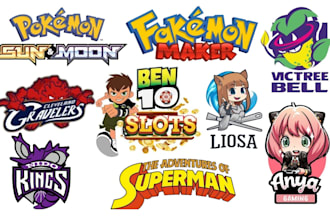 draw you pokemon art logo draft league team, banner, fakemon for your brand