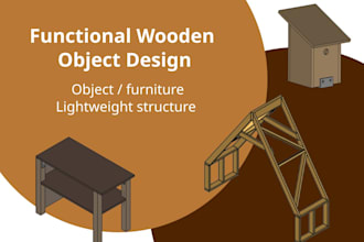 design 3d model of wooden object or wood assembly