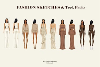 do your brand sketches and teck packs