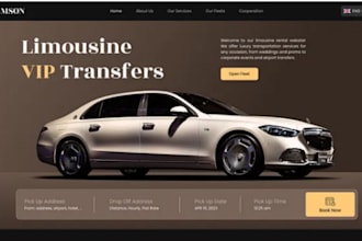 design chauffeur website limousine hire car rental website taxi booking website