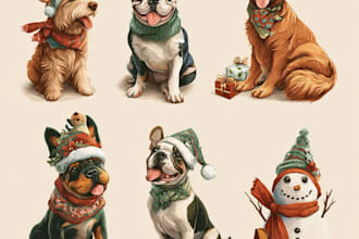 draw your christmas pet portrait