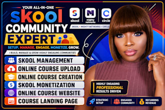 setup skool online community, create skool course, skool community manager
