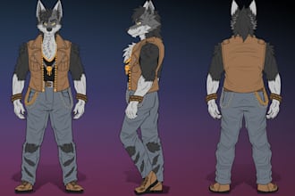 make furry or fursona character concept design