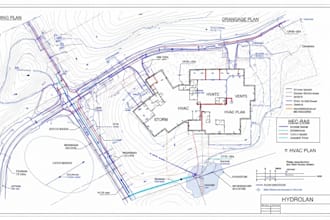 do permit drawing for site grading, drainage plan, hvac plan, hec ras, hydrology