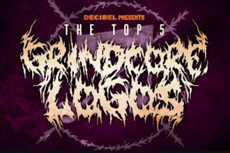 draw old school grindcore metal logo with aesthetics