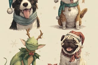 draw your christmas pet portrait