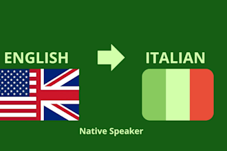 manually translate english to native italian with perfect flow