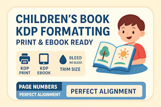 childrens book formatting for KDP print and kindle ebook