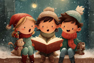 draw a cute christmas themed cartoon character