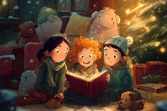 draw cute cartoon portrait, couple or family illustration