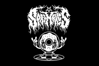 draw gothic, horror, black metal logo style artwork