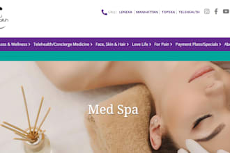 design medical spa website, med spa, injectable botox and dermal filler website