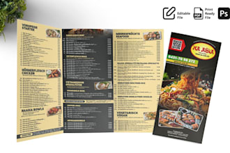 design restaurant menu, food menu, ready to print