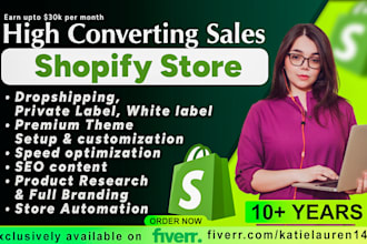 build shopify dropshipping website,one product store, shopify website developmet