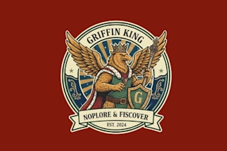 wonderful grifin king mascot logo design with 1 day delivery