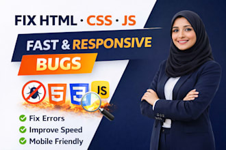 fix HTML CSS and javascript website bugs