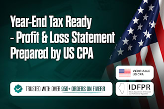 year end tax ready income statement prepared by US CPA