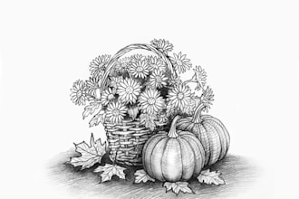 draw pencil sketch line art illustrations