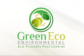 design eco friendly pest control or cleaning logo and green business branding