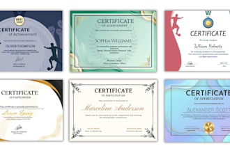 design completion, diploma and award certificates