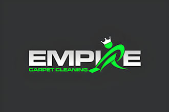 design premium carpet, pressure, home and commercial cleaning service logo