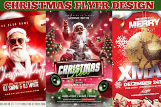 design a stunning christmas and new year flyer for events, and promotions