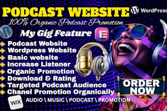 create basic website podcast website, wordpress website