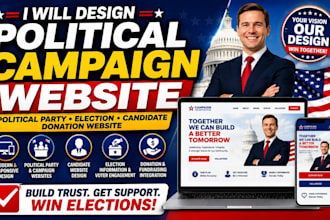 design political party election campaign website candidate with donation website
