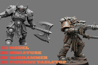 sculpt 3d miniature, warhammer 3d figurine tabletop dnd 3d model for 3d printing