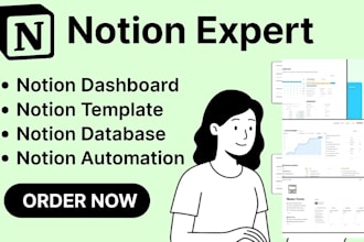 build notion template, dashboard, pages and notion workspace setup