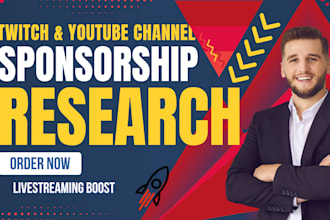 do sponsorship research and ads for your twitch and youtube channels