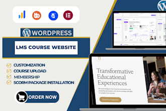 create wordpress lms online course website with tutor lms or learndash