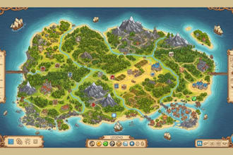 create board game map illustration fantasy battlemap, 2d map design city map art