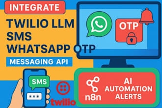 integrate twilio llm SMS whatsapp otp messaging API n8n ai automation alerts