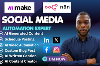 automate your social media posting using make com or n8n