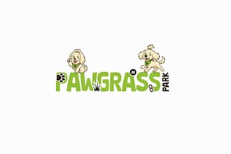 design fetch future paw grass logo