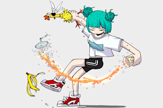 draw cute clipart, cute illustration, stickers, tshirt, etc