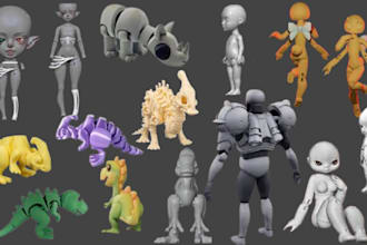 design custom 3d articulated bjd, toy, and doll models for 3d printing stl files