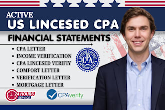 auditi financial statement sign US CPA notary income verification comfort letter