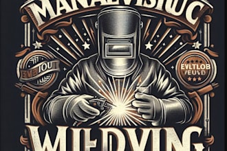 create vintage t shirt marvelous welding logo design
