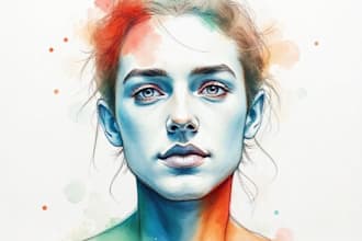 draw your portrait in a watercolor