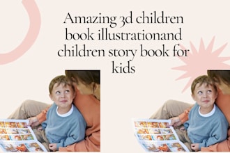 draw amazing 3d children book illustration and children story book for children