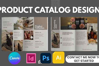 design multi pages product catalogs, trifold, bifold brochures, booklet, manual