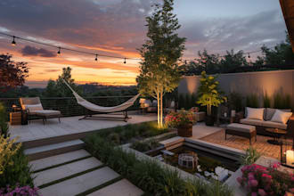 draw design a home garden, pool, patio, and villa landscape