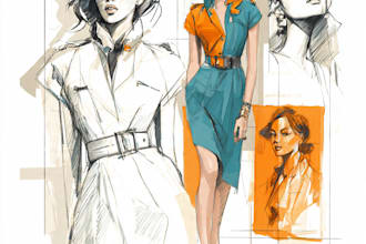 draw a fashion or editorial illustration, sketch, commercial