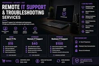 provide remote IT support and troubleshooting services