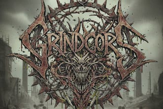 create a one of a kind grindcore logo