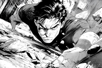 illustrate graphic novel, manga, comic book anime art, nsfw storyboard design