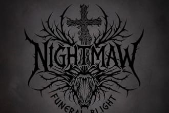 design a striking black metal logo