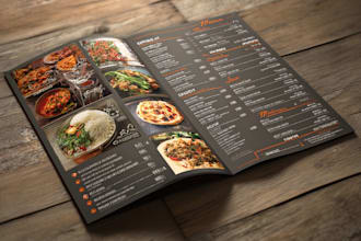 design a beautiful menu design for your restaurant, business